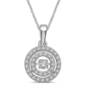 10K White Gold 1/3 Ct.Tw. Moving Diamond Fashion Pendant