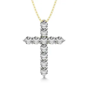 10K Yellow Gold 1/20 Ct.Tw.Diamond Cross Pendant