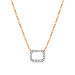 14ct Rose Gold Pendant with 24 Brilliant Diamonds On 45cm Chain