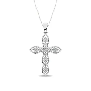 14K White Gold 1/5 Ct.Tw. Diamond Cross Pendant