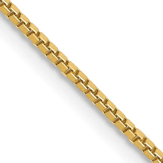 14K Yellow Gold 1mm Box Chain with Lobster Clasp