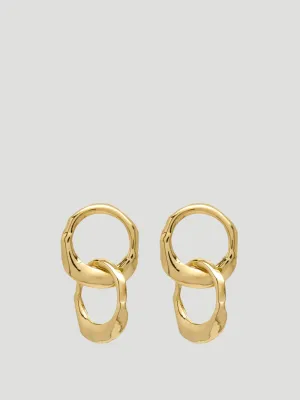 14k Yellow Gold Double ‘Oyster’ Earrings