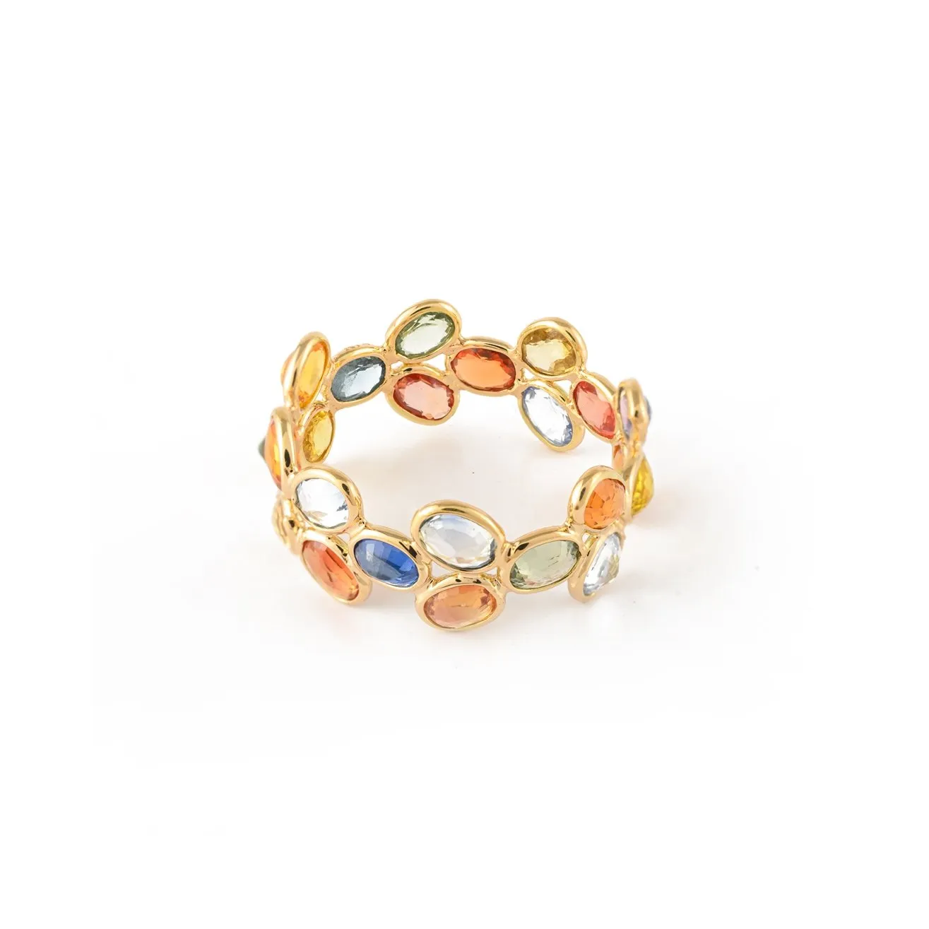 18K Gold Multi Sapphire Eternity Band