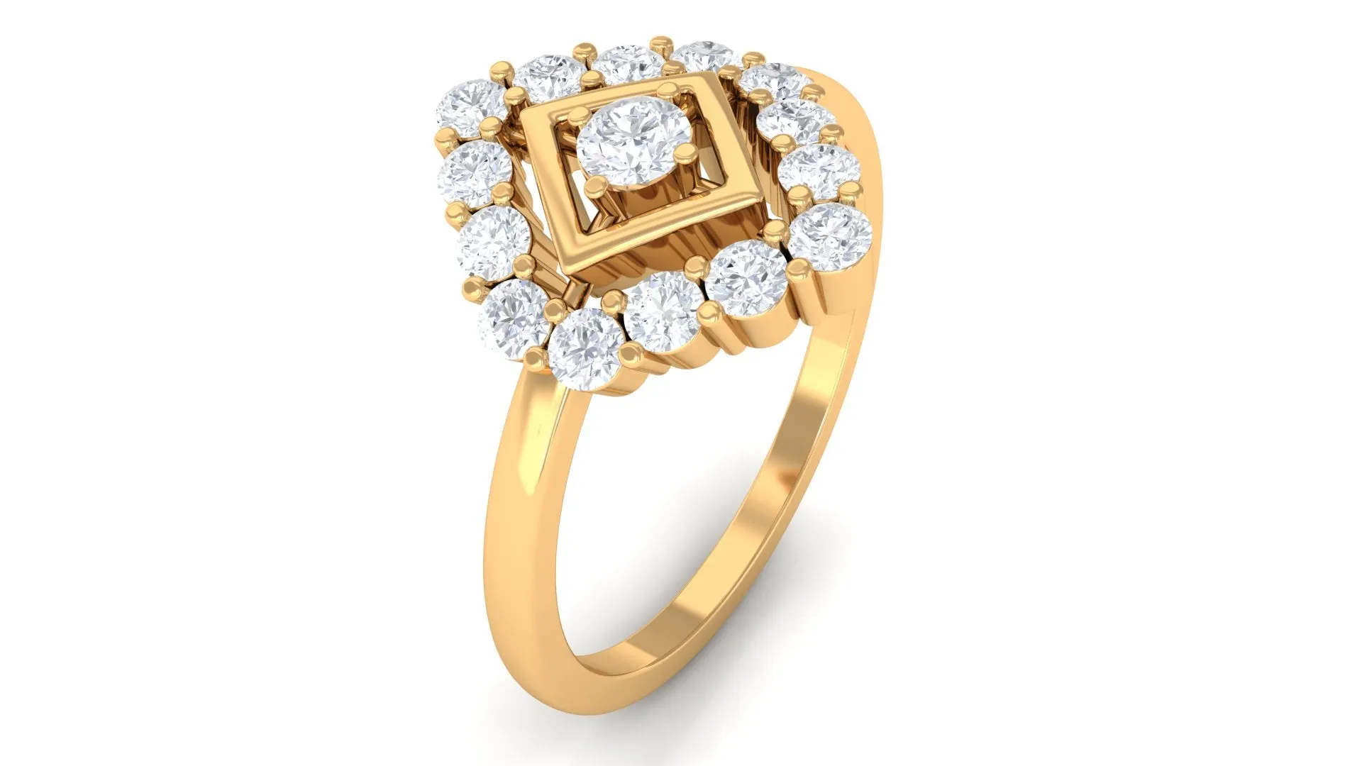 3/4 CT Minimal Diamond Gold Promise Ring