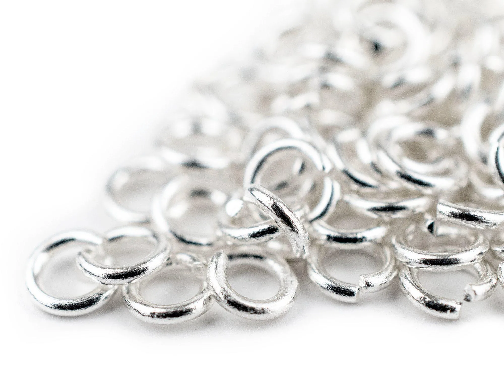 4mm Silver Round Jump Rings (Approx 100 pieces)