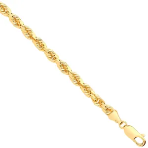 9ct Yellow Gold Solid 4.2mm 22 Inch Rope Necklace 29.5g