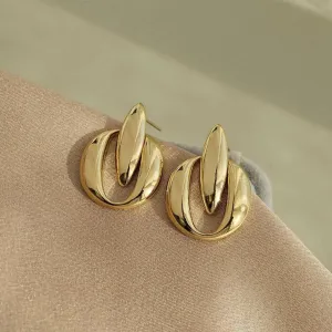 Abstract Gold Statement Earrings