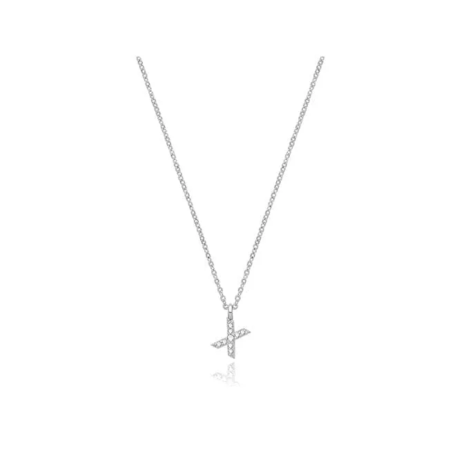 Acotis Silver Necklace Rhodium Plated Zirconia Initial G3395/X