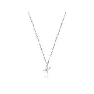 Acotis Silver Necklace Rhodium Plated Zirconia Initial G3395/X