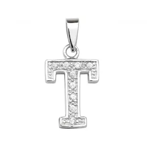 Acotis Silver Pendant Zirconia Initial G6124/T