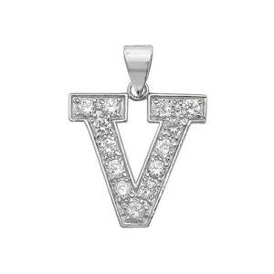 Acotis Silver Pendant Zirconia Initial G6127/V