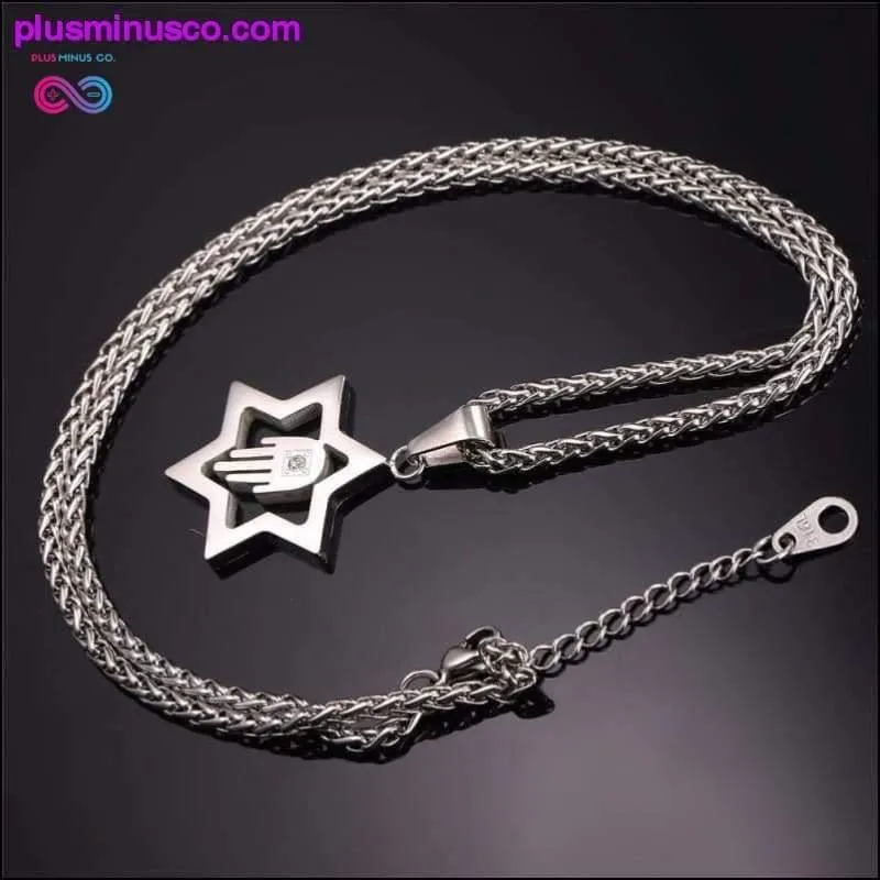 AlphaMan Star of David With Hamsa Hand Unisex Necklace