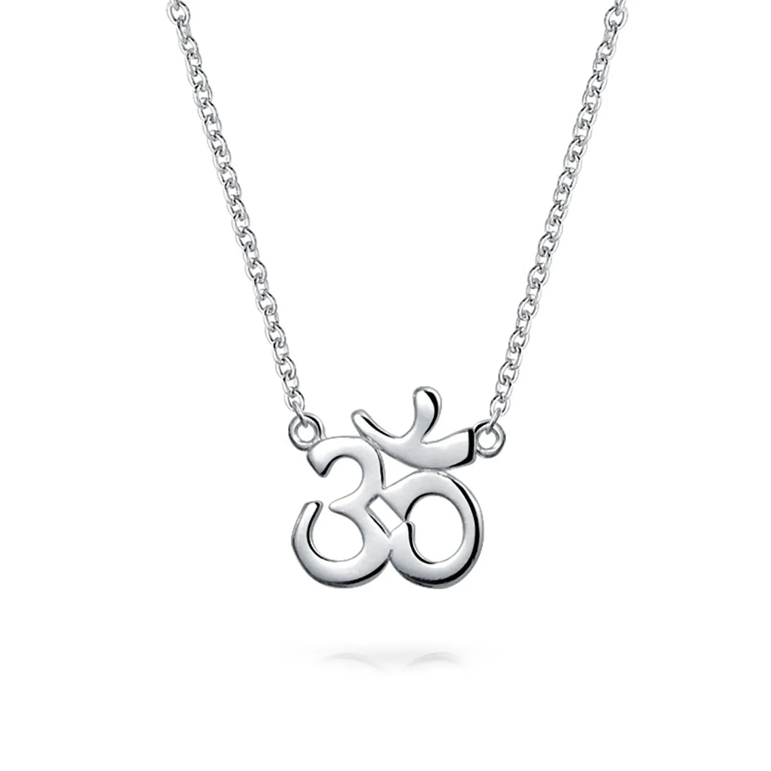 Amulet Talisman Hamsa Hand Aum Om Pendant Necklace in Sterling Silver