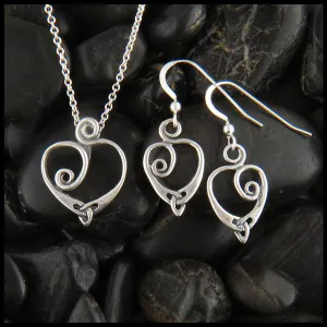 Anna's Heart Pendant and Earring Set