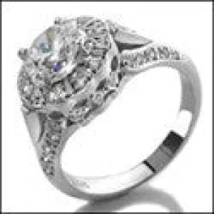 Anniversary 1.25 Round Center Halo Cubic Zirconia Cz Ring