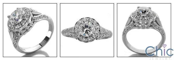 Anniversary 1.25 Round Center Halo Cubic Zirconia Cz Ring