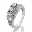 Anniversary 3 Round Stone Ct Pave Cubic Zirconia Cz Ring