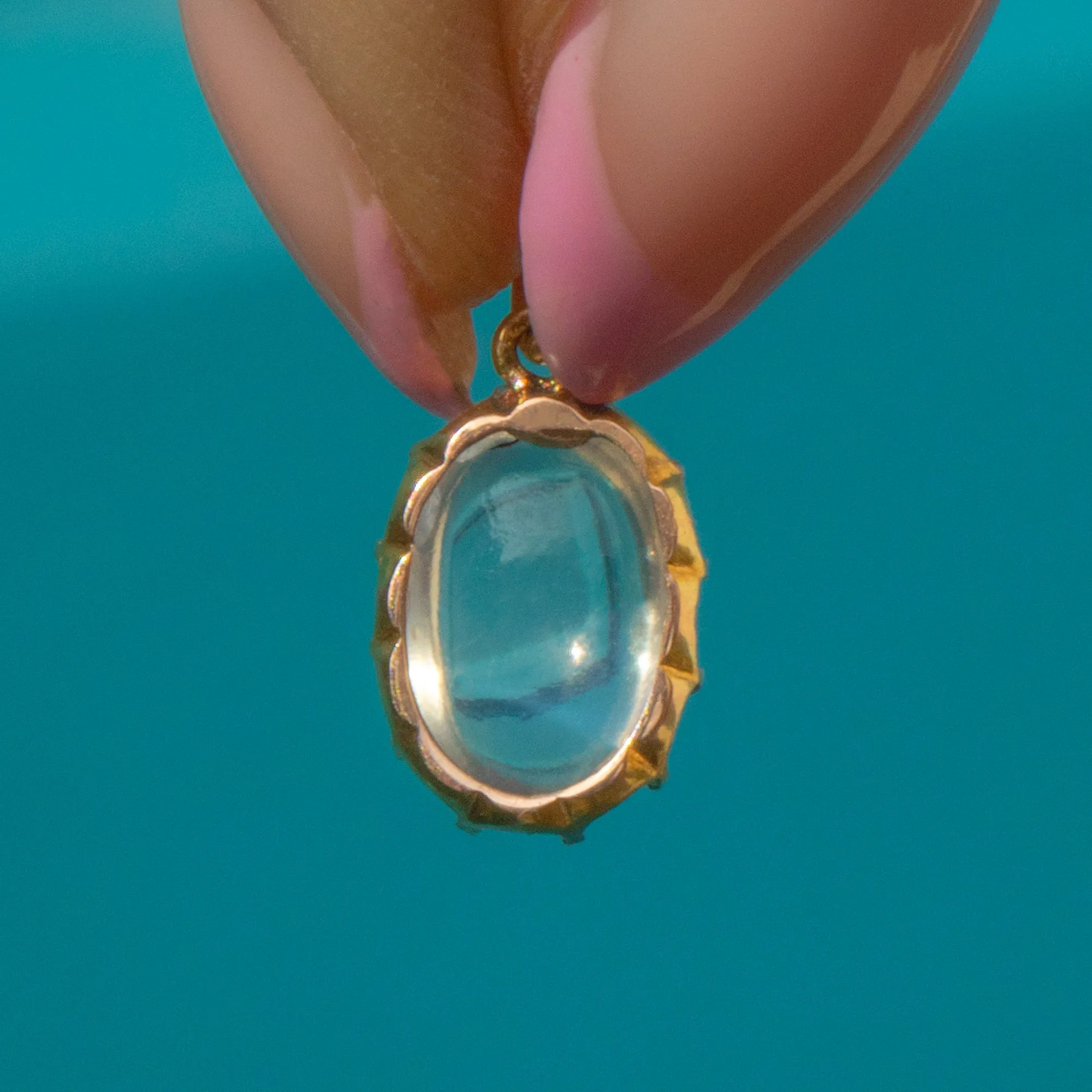 Antique 15ct Gold Ceylon Moonstone Charm, 2.56ct