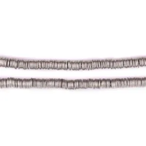 Antique Silver Flat Disk Heishi Beads (4mm)