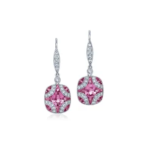 Argyle Small Drop Earrings with Pink Sapphires and Diamonds