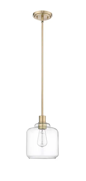 Asheville Mini-Pendant - Modern Gold - Clear Glass - 8in. Diameter - E26 Medium Base