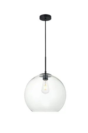 Baxter 1-Light Pendant in Black & Clear