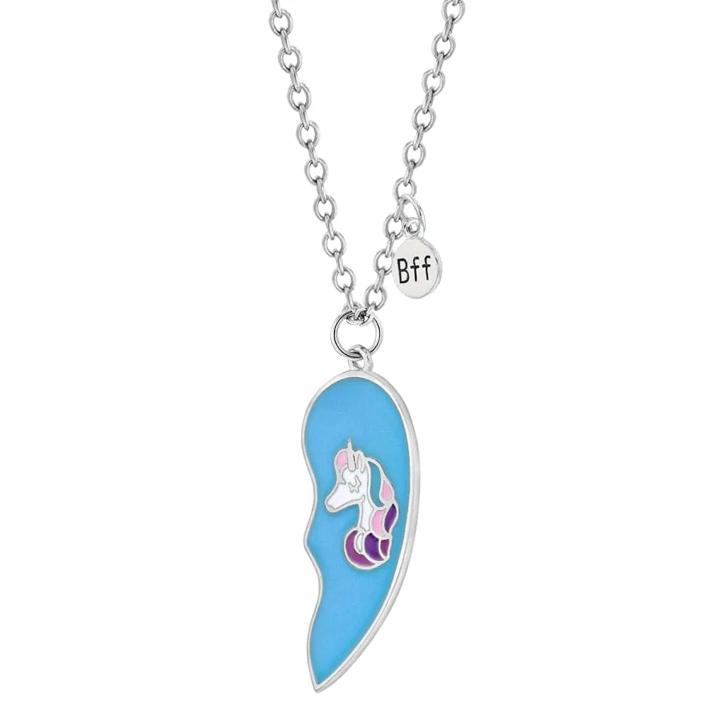 Best Friends Heart Unicorn Kids Necklace