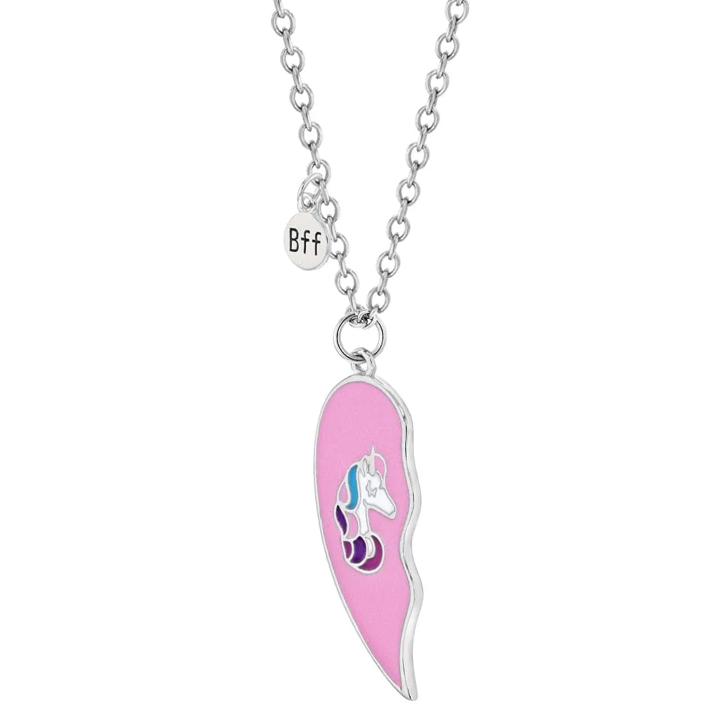 Best Friends Heart Unicorn Kids Necklace