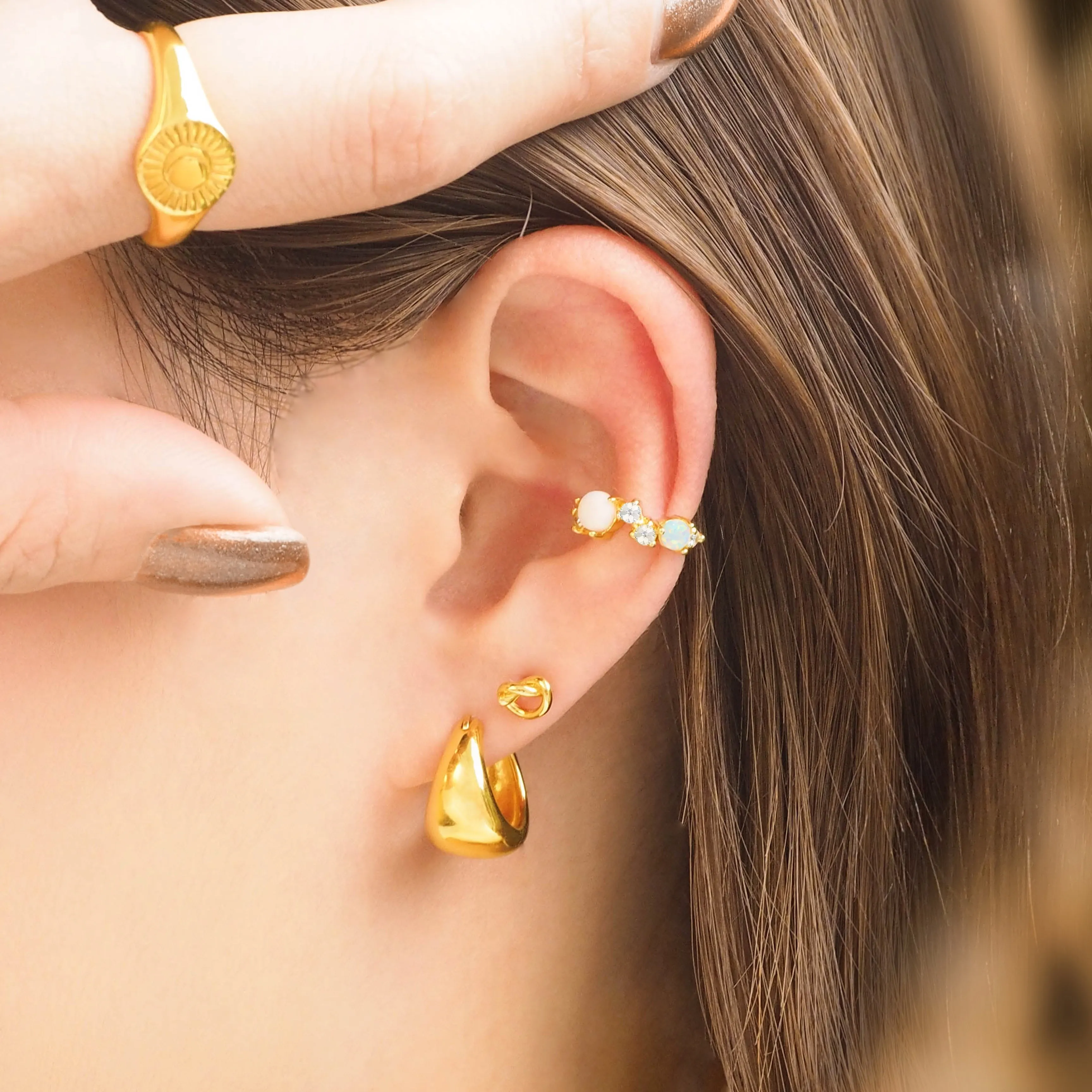 Bold Pottery Hoop Earrings