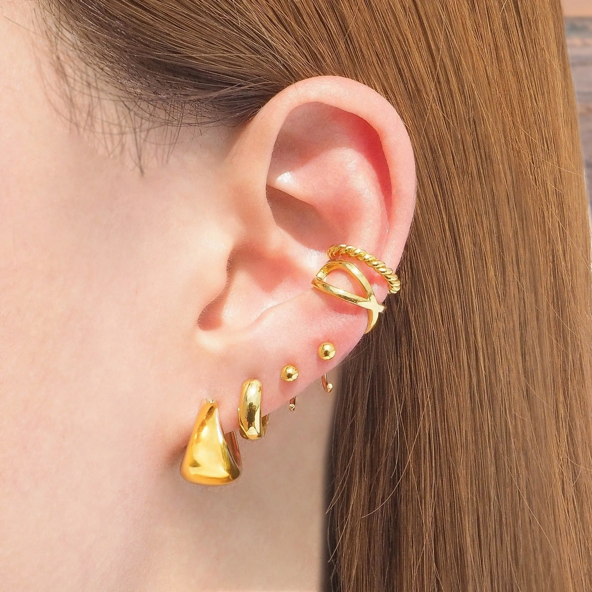 Bold Pottery Hoop Earrings