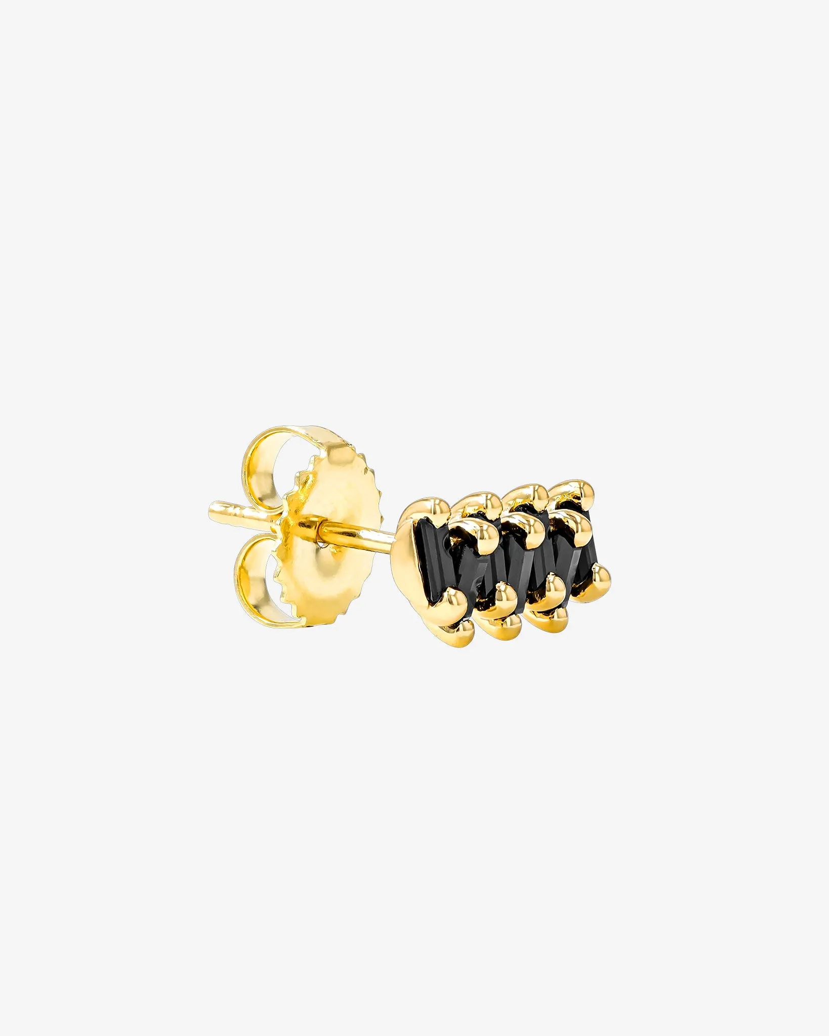 Bold ZigZag Black Sapphire Studs