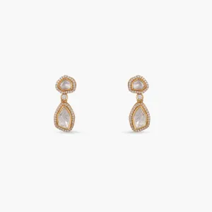 Brilliance Duet Moissanite Silver Drop Earrings