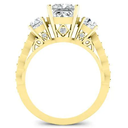 Calix - GIA Natural Princess Diamond Engagement Ring