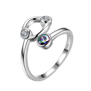 Cancer Zodiac Rings Women Girls Jewelry Birthday Gift Mystic Topaz 925 Silver