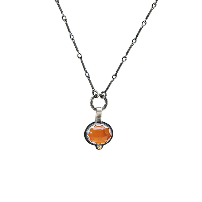 Carnelian Necklace - Sterling   18k Gold