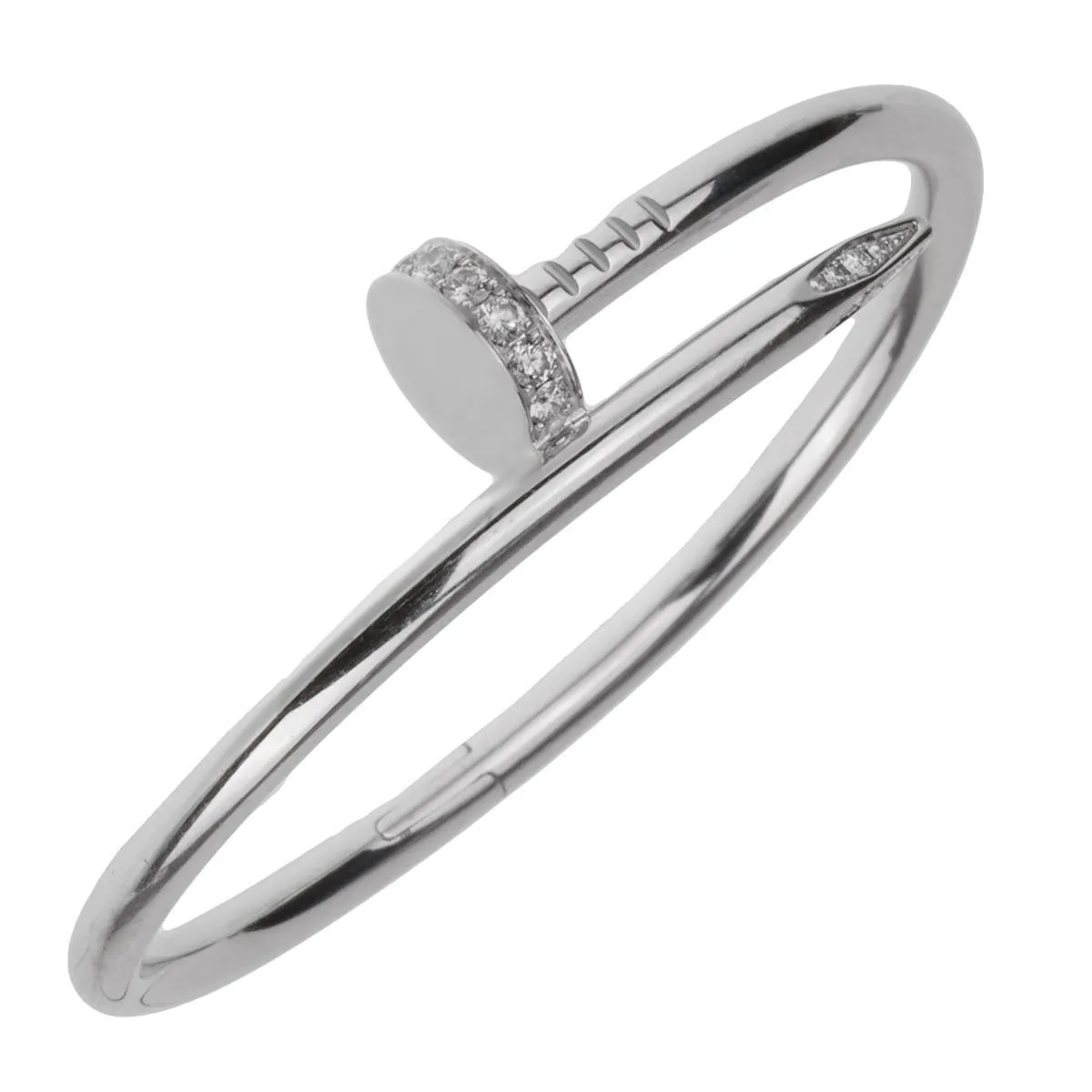 Cartier Juste Un Clou White Gold Diamond Bangle Bracelet