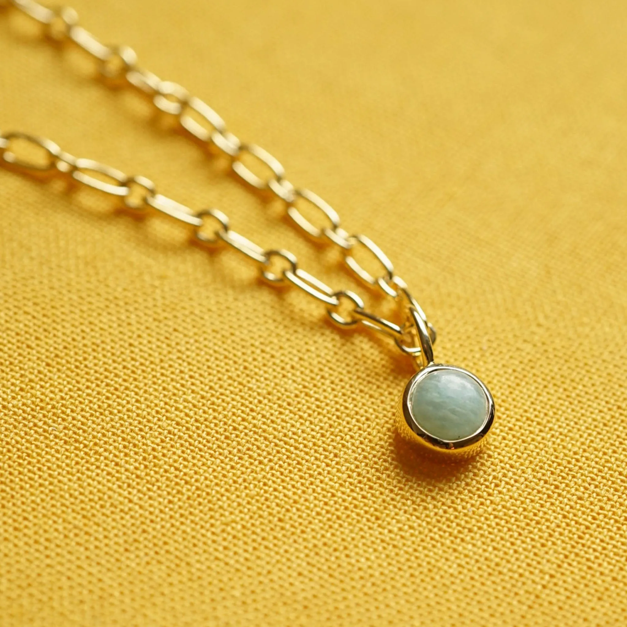 Chunky Healing Stone Necklace 18ct Gold Plate