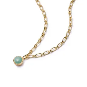 Chunky Healing Stone Necklace 18ct Gold Plate