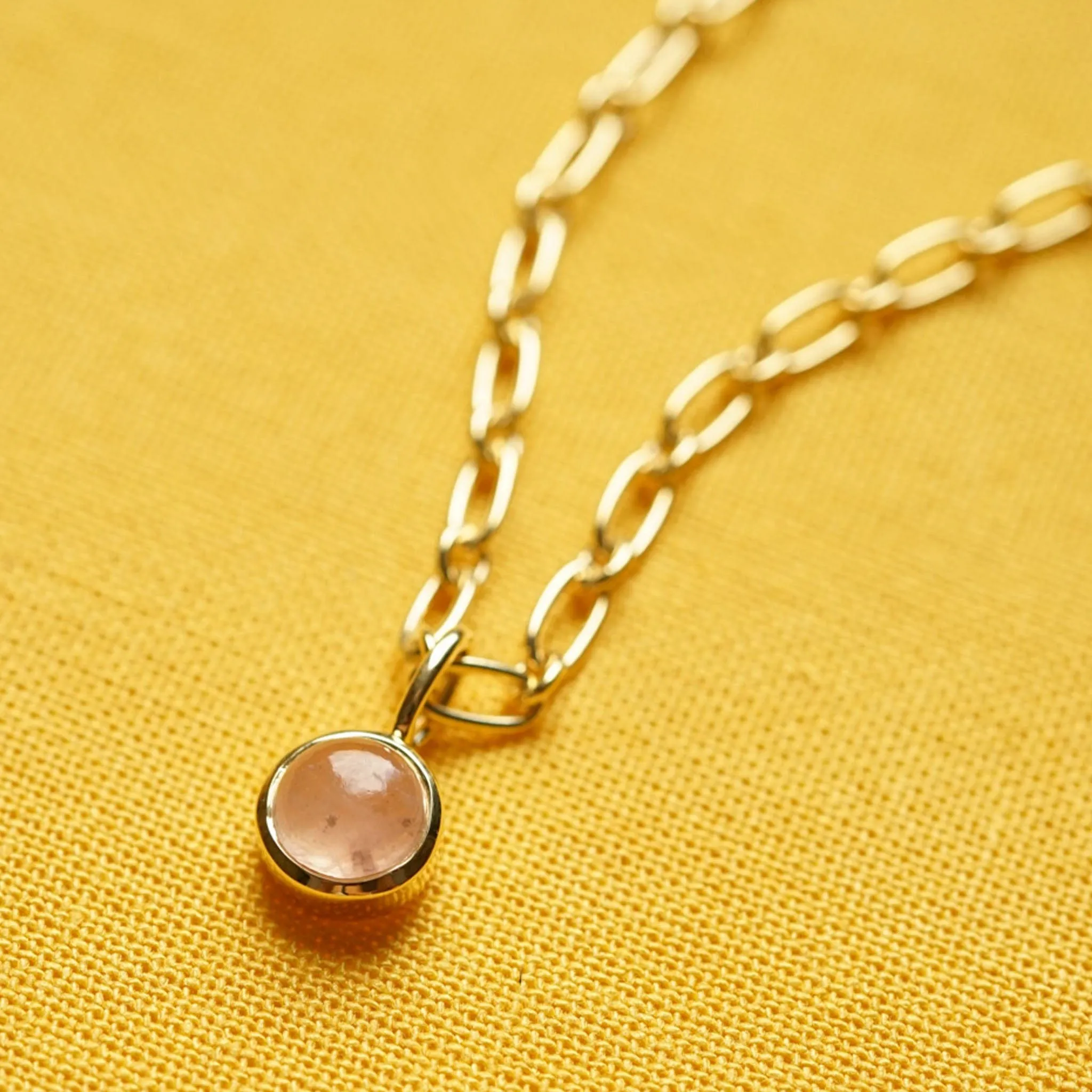 Chunky Healing Stone Necklace 18ct Gold Plate