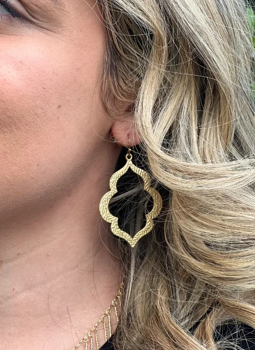 CJ Large Hammered Gold Earrings