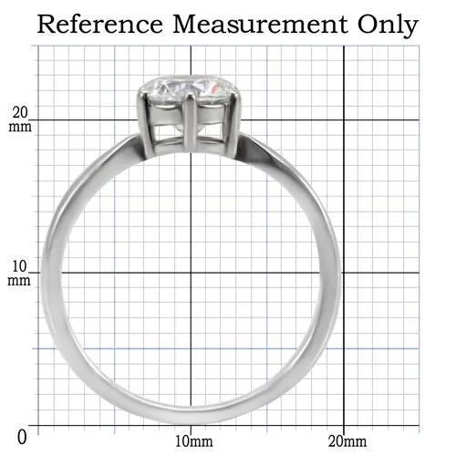 CJ071Wholesale Women's Stainless Steel AAA Grade Clear Cubic Zirconia Minimal Promise Ring