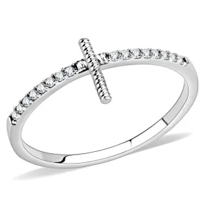 CJ161 Wholesale Women's Stainless Steel Minimal Cross Ring