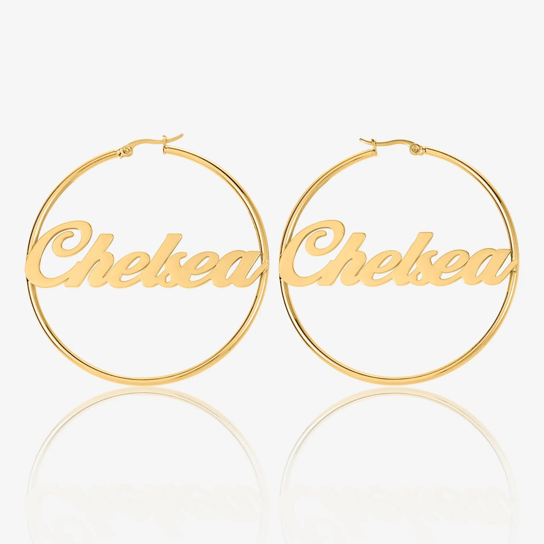 Classic Name Hoop Earrings