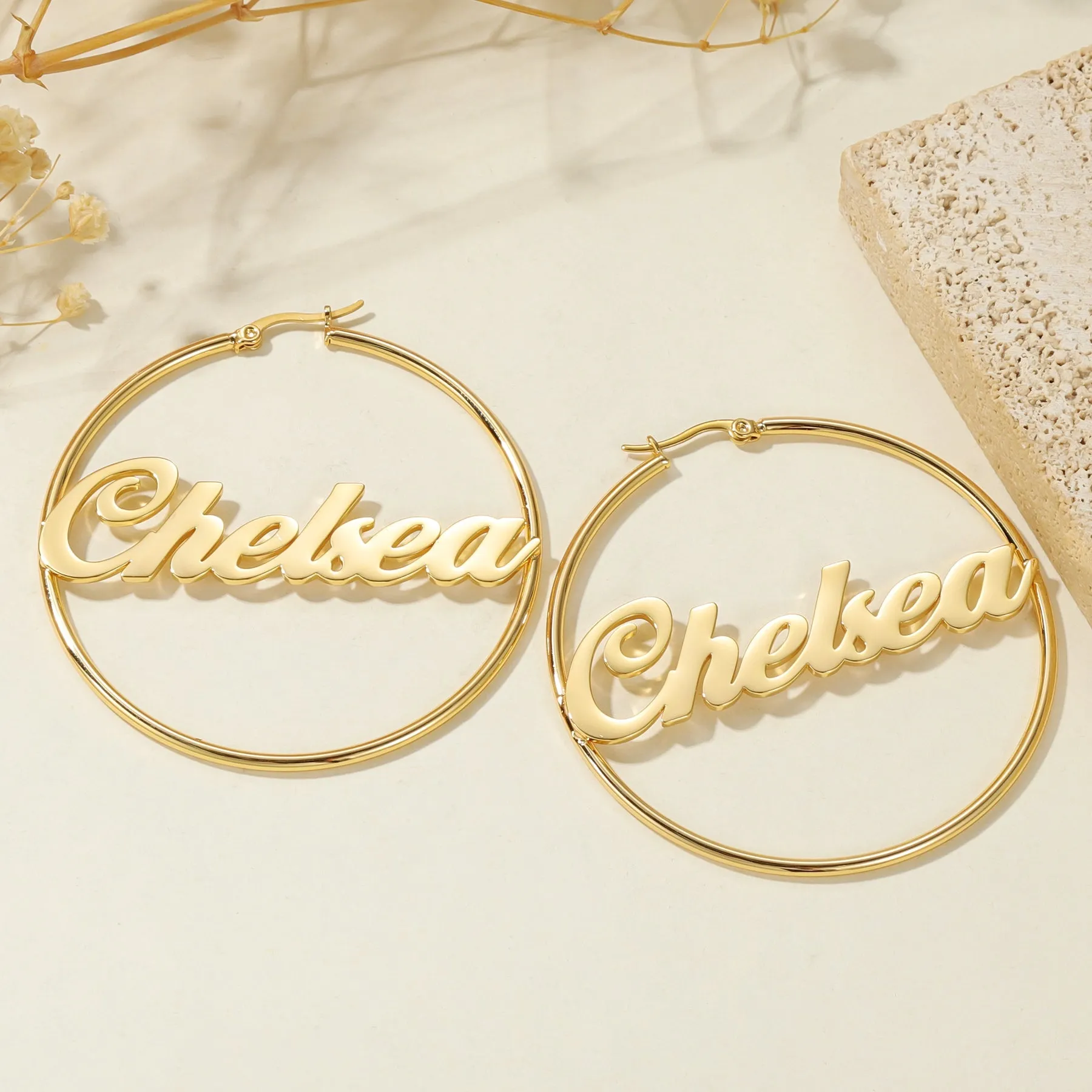 Classic Name Hoop Earrings