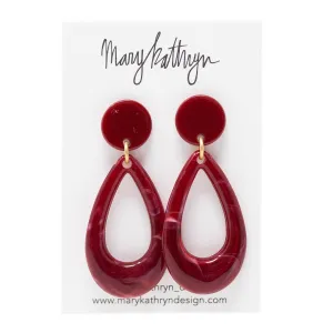 Crimson Romance Acrylic Earrings