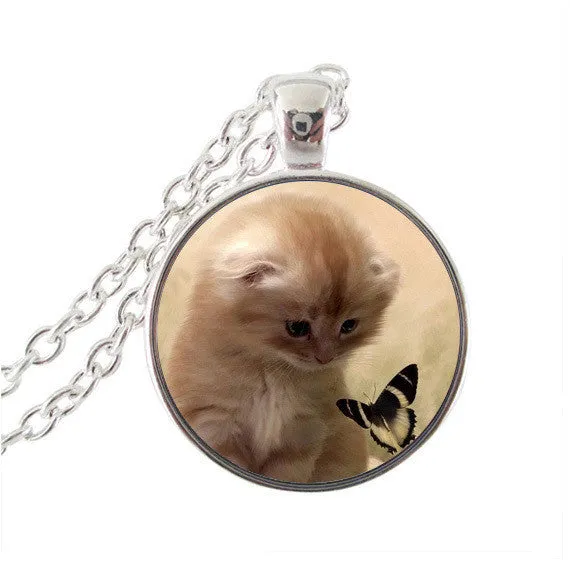 cute cat jewelry silver chain animal statement necklace summer style women choker neckless