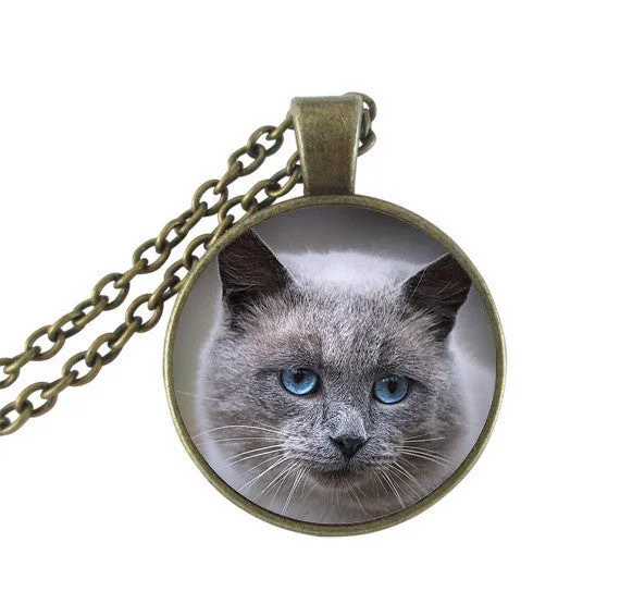 cute cat jewelry silver chain animal statement necklace summer style women choker neckless