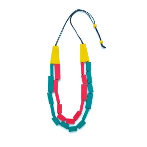 Deeva Double Layer Red Green Necklace