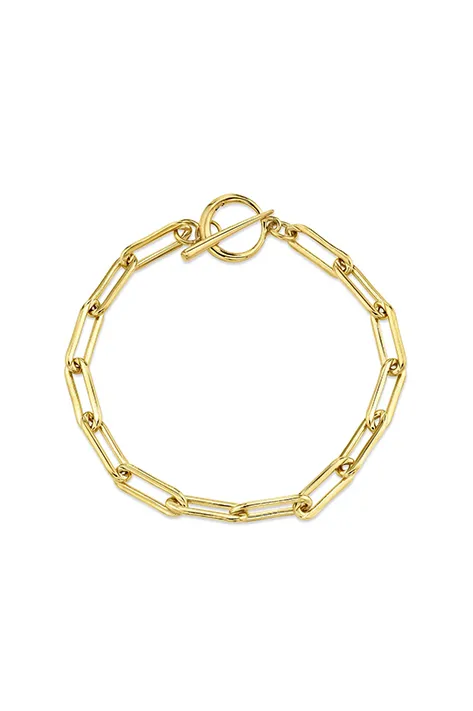 Delicate Rectangular Link Chain Bracelet with Tusk Clasp