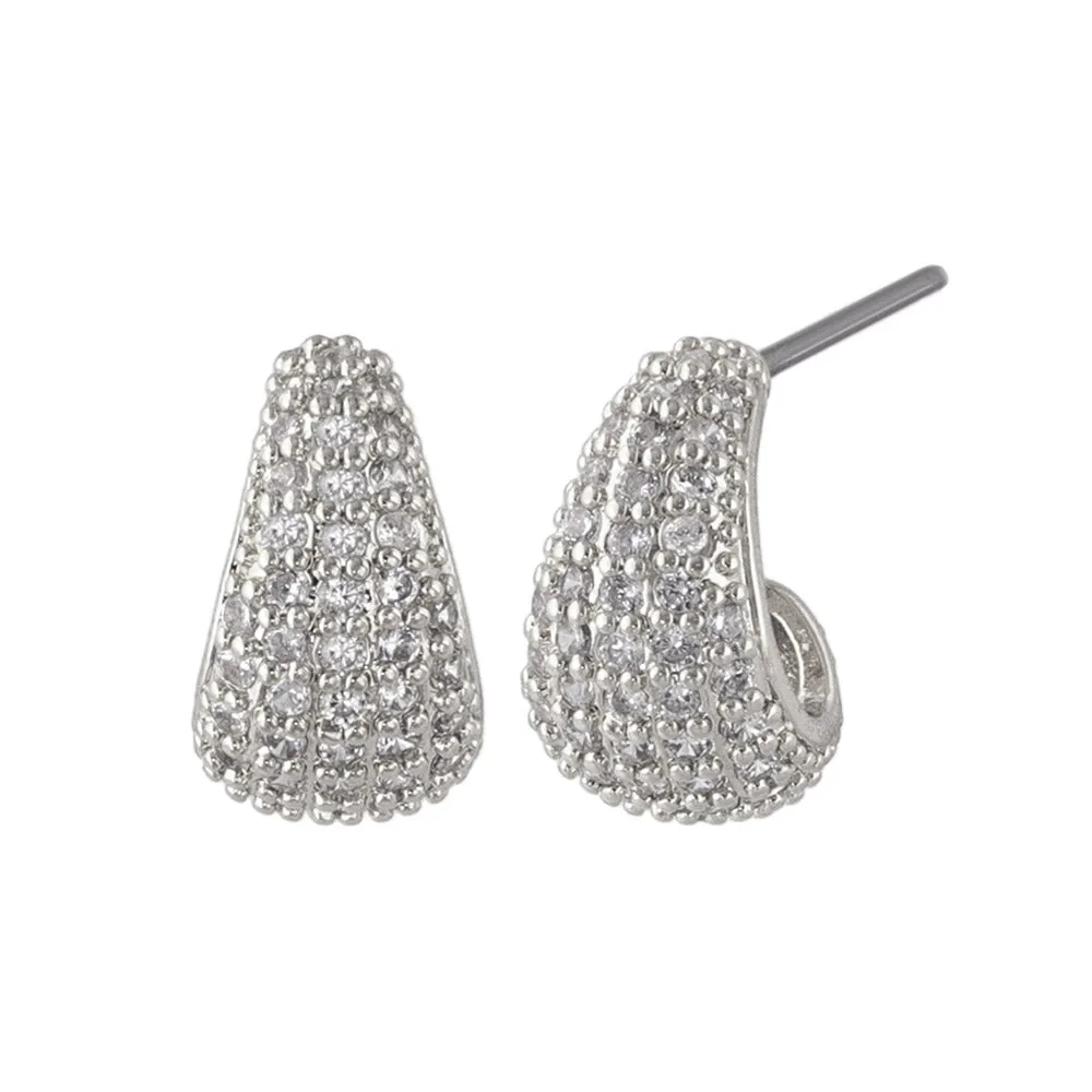 Diamante C Shaped Earrings